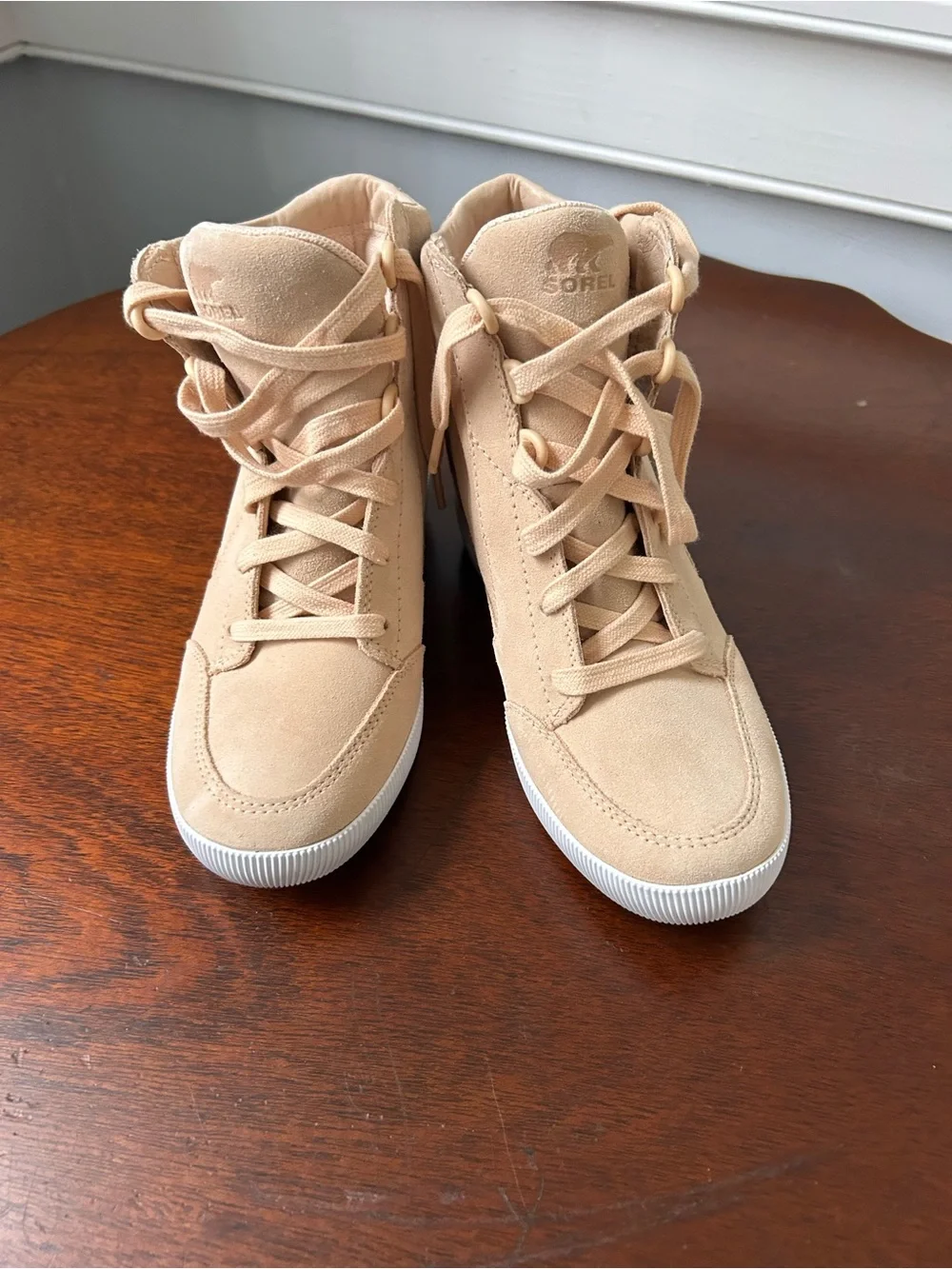 Sorel Out N About Waterproof Wedge Boots Nova Tan Beige -  Womens Size 7